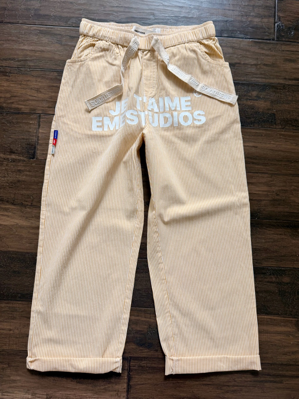 EMESTUDIOS Eme Studios Awesome Logo Cotton Stripe Lounge Pants Sz 36/M NWT